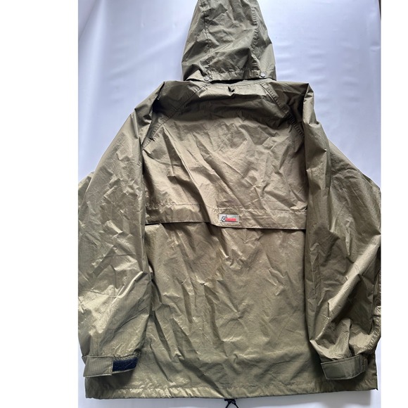 World Wide Sportsman Men's Large Green Ripstop Hooded Rain Jacket Windbreaker L - Picture 8 of 10